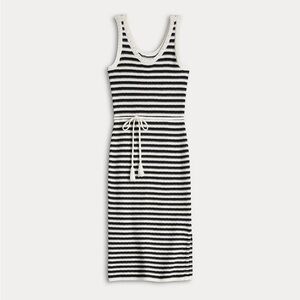 Nine West Crochet Tie Waist Sleeveless Maxi Dress Black & White Size XL